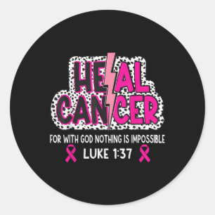 Adesivo Redondo Cancer da saúde acredita que Deus Cancer da mama c