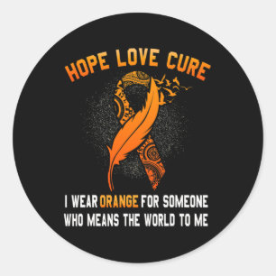 Adesivo Redondo Cancer de Consciência Laranja Fita Sup
