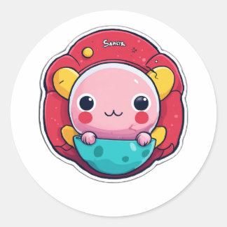 Adesivo Redondo "Cancer de desenho minimalista - Simples e Bo