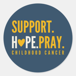 Adesivo Redondo cancer de infância com palitos de orações