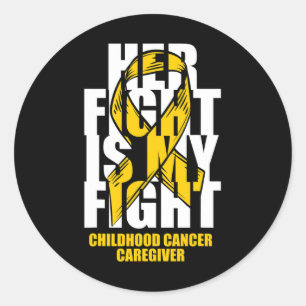 Adesivo Redondo Cancer de infância cuidador Mês Dourado Fita