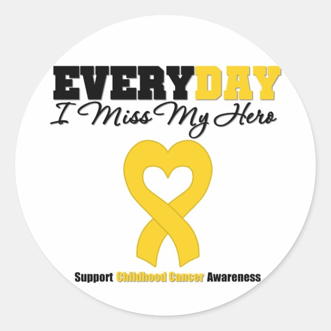 Adesivo Redondo Cancer De Infância Todo Dia Eu Sinto Falta Do Meu  (Frente)