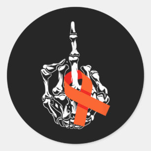 Adesivo Redondo Cancer de Leucemia do Dedo Médio Cancer Awar