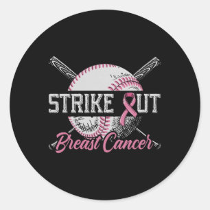 Adesivo Redondo Cancer De Mama De Cancer De Mama De Baseball Aw