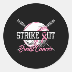 Adesivo Redondo Cancer De Mama De Cancer De Mama De Baseball Aw
