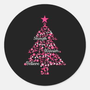 Adesivo Redondo Cancer de Mama de Ornações de Árvore de Natal em F
