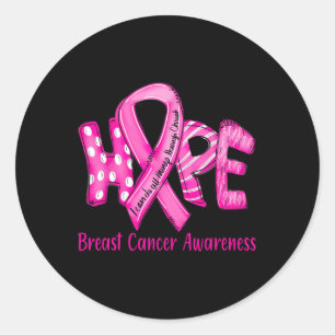 Adesivo Redondo Cancer De Mama Em Outubro Vestimos Fita Rosa