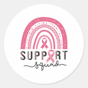 Adesivo Redondo Cancer de Mama Esquadrão Consciencialização Leopar