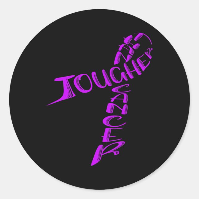 Adesivo Redondo Câncer de pâncreas Conscientização Mês Fita Roxa (Frente)