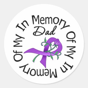 Adesivo Redondo Câncer de pâncreas na memória do meu Pai