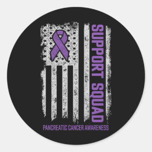 Adesivo Redondo Câncer de pâncreas quadrado de suporte ao câncer d