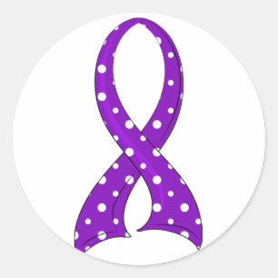 Adesivo Redondo Câncer de pâncreas roxo da fita das bolinhas