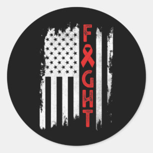 Adesivo Redondo Cancer De Sangue Guerreiro Cancer Sanguíneo Sensib