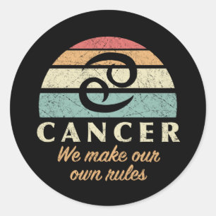 Adesivo Redondo Cancer Engraçado Regras do Zodiac