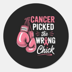 Adesivo Redondo Cancer Escolhido O Cancer Da Mama Do Pintinho Erra