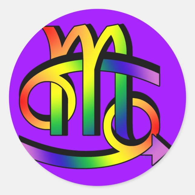 Adesivo Redondo CANCER GLBT e Scorpio (Frente)