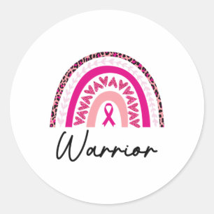 Adesivo Redondo Cancer Guerreiro Rosa Cancer Sensibilização Rainbo