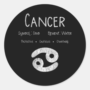 Adesivo Redondo Cancer Horoscópio Astrology - Sinal de Estrela Pre
