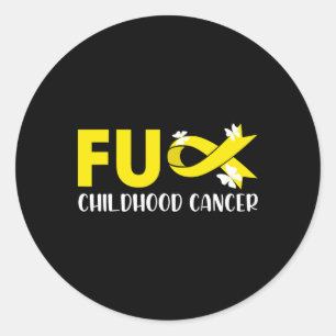 Adesivo Redondo Câncer Infantil Eu Uso Dourado Para Conscientizaçã