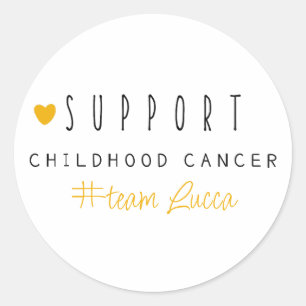 Adesivo Redondo cancer infantil. Nome personalizado da #equipe. Ad