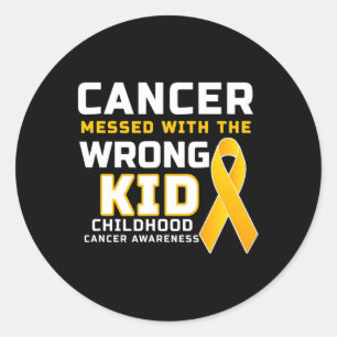 Adesivo Redondo Cancer Mensado Com O Cancer De Infância Errado