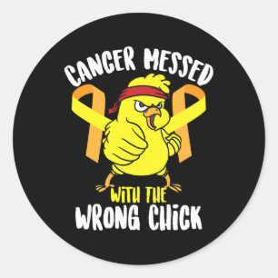 Adesivo Redondo Cancer Mensado Com O Survivor De Pintinho Errado E