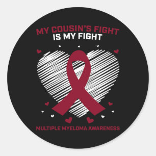 Adesivo Redondo Cancer Sanguíneo Presente Borgonha Primo Múltiplo 