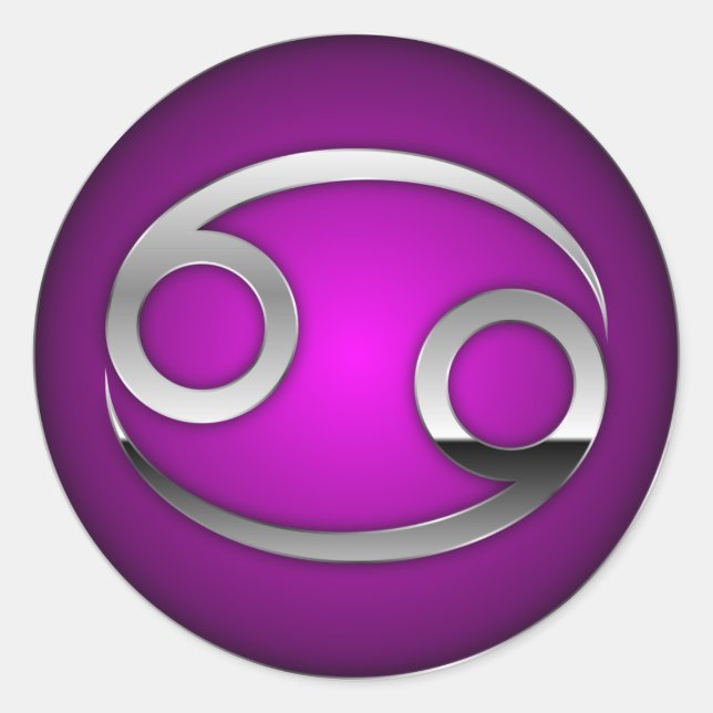 Adesivo Redondo Cancer - Símbolo Zodiac (Frente)