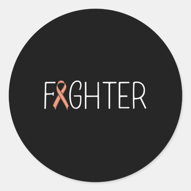 Adesivo Redondo Cancer Uterino de Pêssego do Endométrio (Frente)