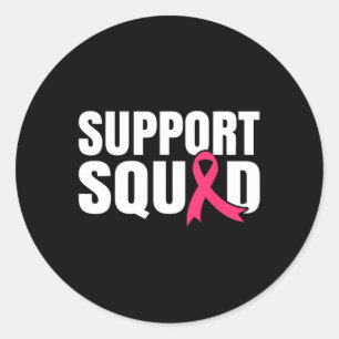 Adesivo Redondo Cancer Warrior Support Squad Break Cancer Awarene