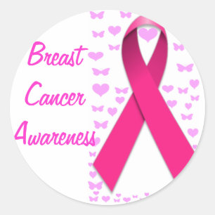 Adesivo Redondo Cancro da mama Awareness_