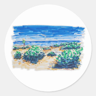 Adesivo Redondo Cancun Beach colorida e fresca