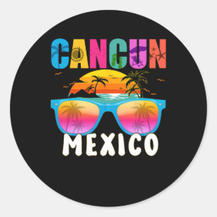 Adesivo Redondo Cancun México 2025 Vacation Beach Matching Family