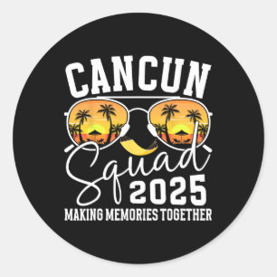 Adesivo Redondo Cancun Vacation Squad 2025 Matching Family Vacatio