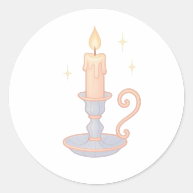 Adesivo Redondo Candle with dripping wax (Frente)