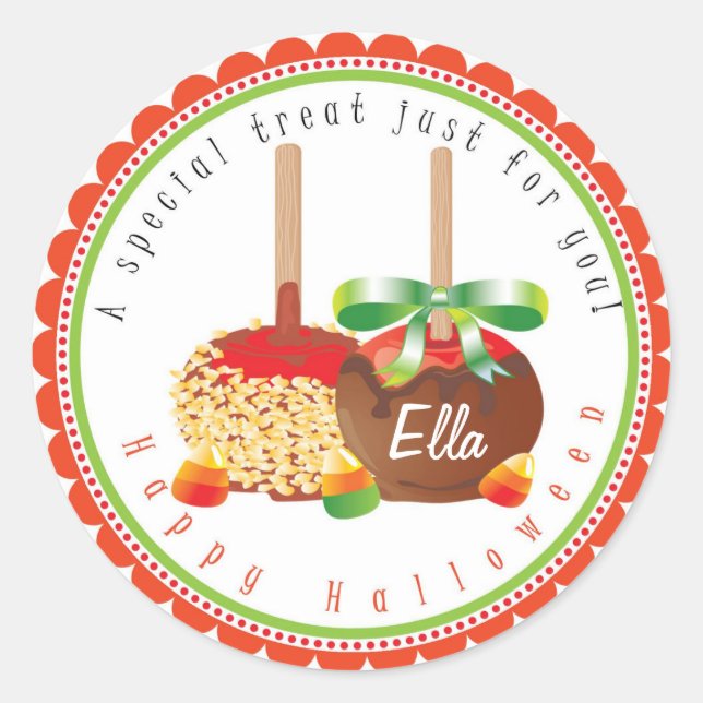 ADESIVO REDONDO CANDY APPLE CAIR HALLOWEEN (Frente)