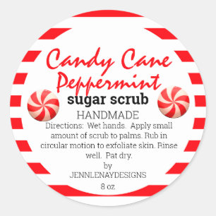 Adesivo Redondo Candy Candy Candy Peppermint Sugar Scrub DIY