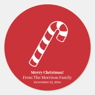 Adesivo Redondo Candy Candy Candy Red White, nome personalizado fo