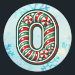 Adesivo Redondo Candy Cane Christmas "O" Sticker, Stripes Festivas<br><div class="desc">Adicione um toque festivo aos seus presentes de férias e decoração com estes adesivos redondos com a letra "O" num design de cana doce alegre. Perfeito para personalizar presentes, cartas e favoritos para festas! Personalize esta design com um monograma, nome ou foto. © Copyright 2024 P.D., Padrões e pinturas de...</div>