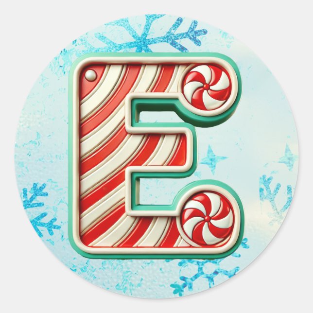 Adesivo Redondo Candy Cane Christmas Sticker, Strips Festivos (Frente)