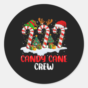 Adesivo Redondo Candy Cane Crew Família Engraçada De Natal Vincula