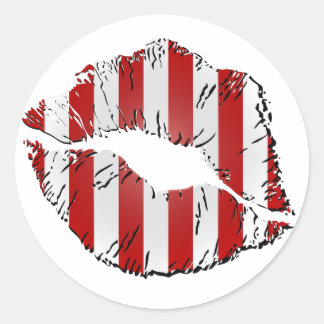 Adesivo Redondo Candy Cane Kisses