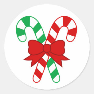 Adesivo Redondo Candy Cane Sticker