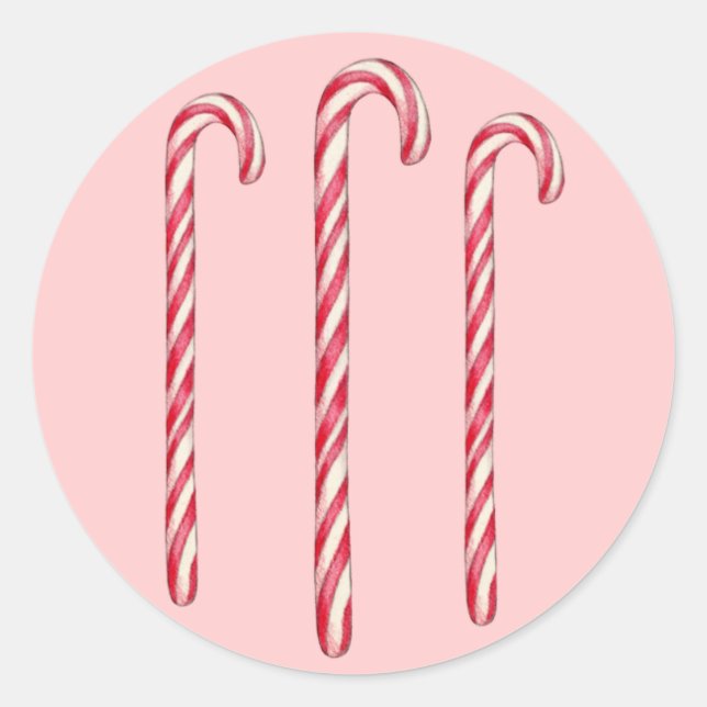 Adesivo Redondo Candy Cane Sticker (Frente)