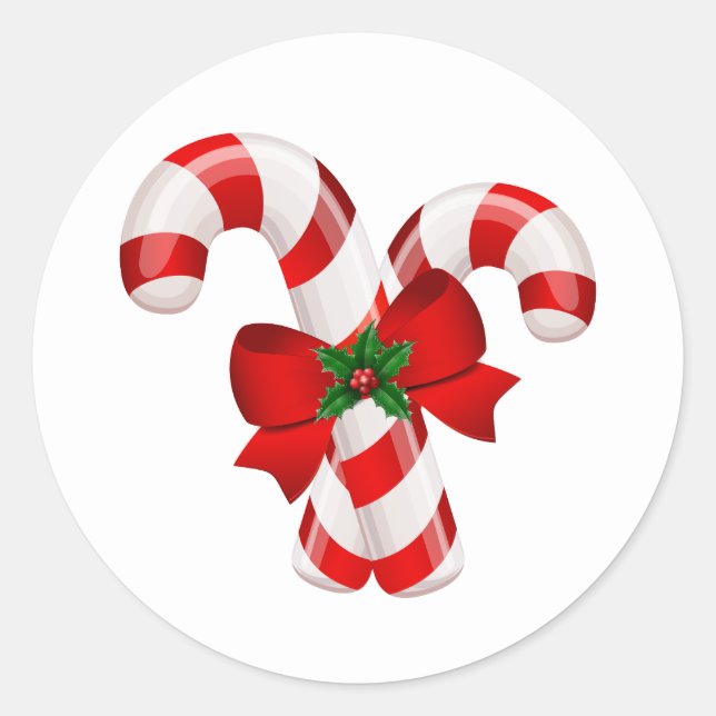 Adesivo Redondo Candy Cane Stickers (Frente)