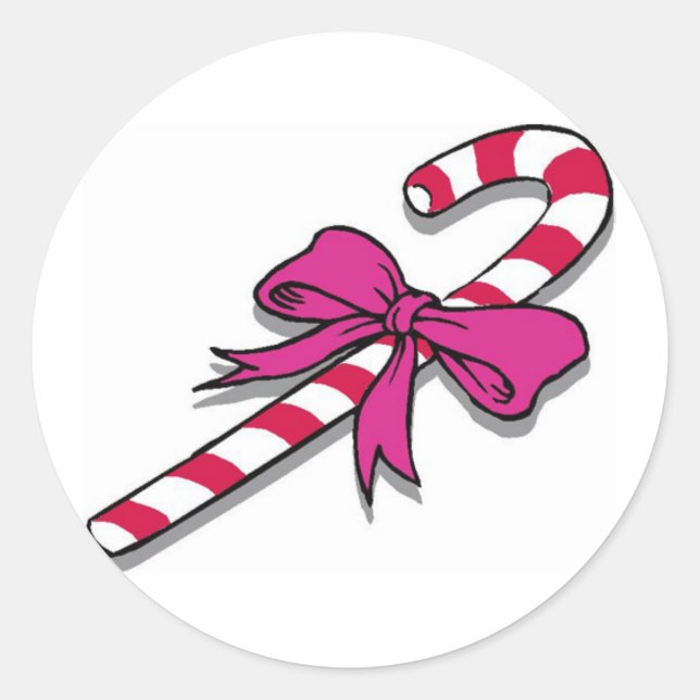 Adesivo Redondo Candy Cane Stickers (Frente)