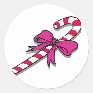 Adesivo Redondo Candy Cane Stickers