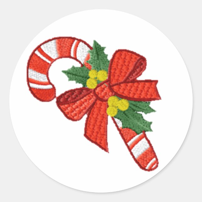Adesivo Redondo Candy Cane Stickers (Frente)