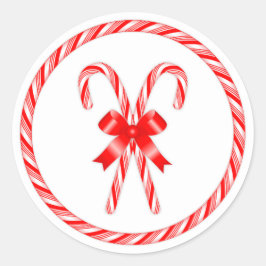 Adesivo Redondo Candy Cane Stickers