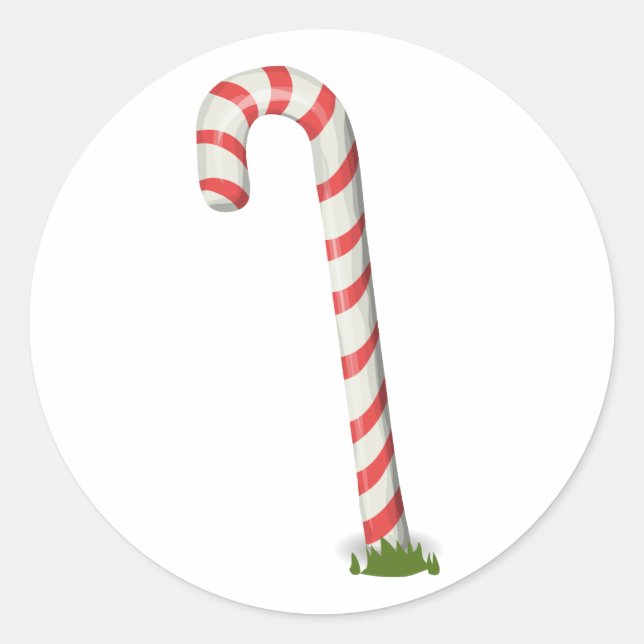 Adesivo Redondo Candy Cane Stickers (Frente)